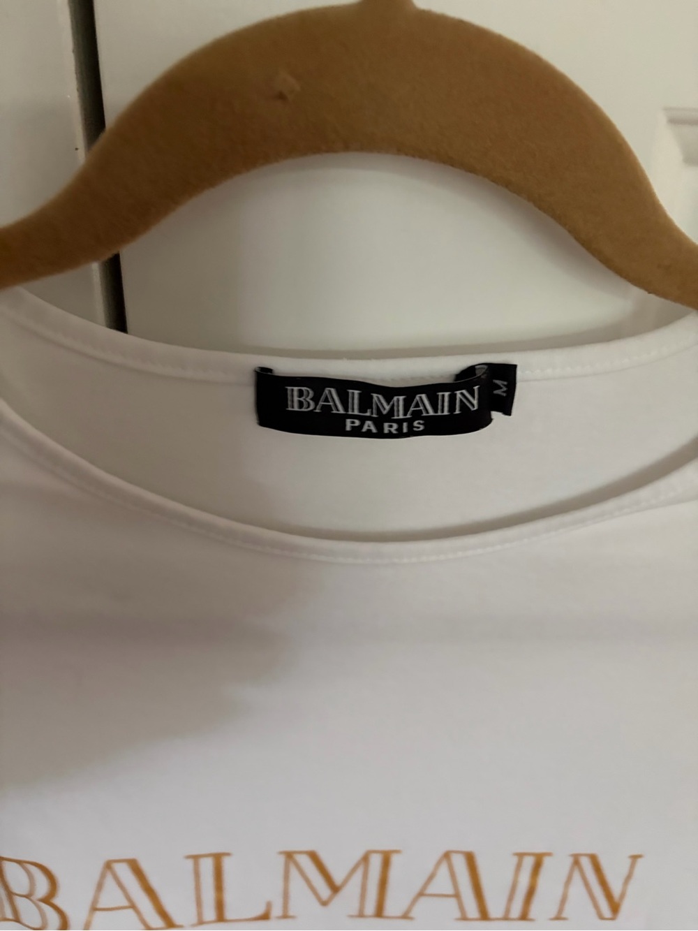 Balmain White Tank Top with Gold Logo and Buttons - Picture 2 of 5